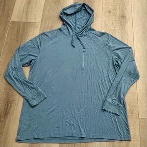 Duck Camp Men XXL‎ Blue Pullover Lightweight Bamboo Hoodie Super Soft Zip Pocket
